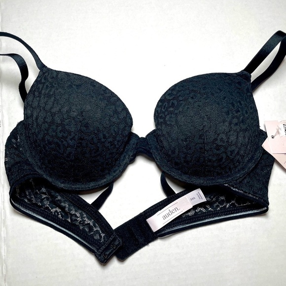 Auden 34A Bra Demi The Everyday Black Lightly Lined Contour Cups J-hook 1287 - Picture 1 of 12